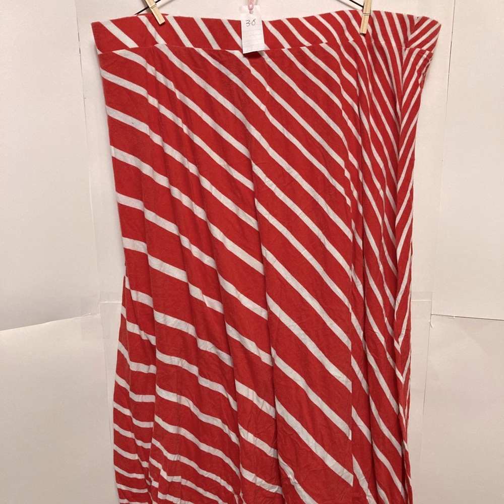 Soft Long Orange and White Stripe skirt